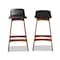 Baxton Studio Darrin Mid-Century Modern Black Faux Leather and Walnut Brown Finished Wood 2-Piece Bar Stool Set 176-11018-Zoro - alternate 2
